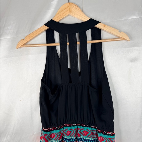 Indulge Tribal Print Maxi Dress Racerback Lined Black Boho Women’s S - Picture 5 of 8